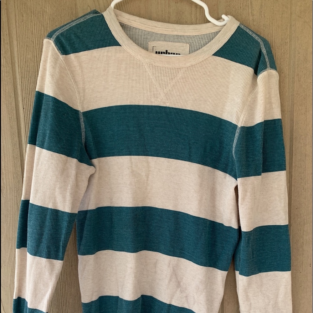 Blue and White Stripe Sweater Sz L